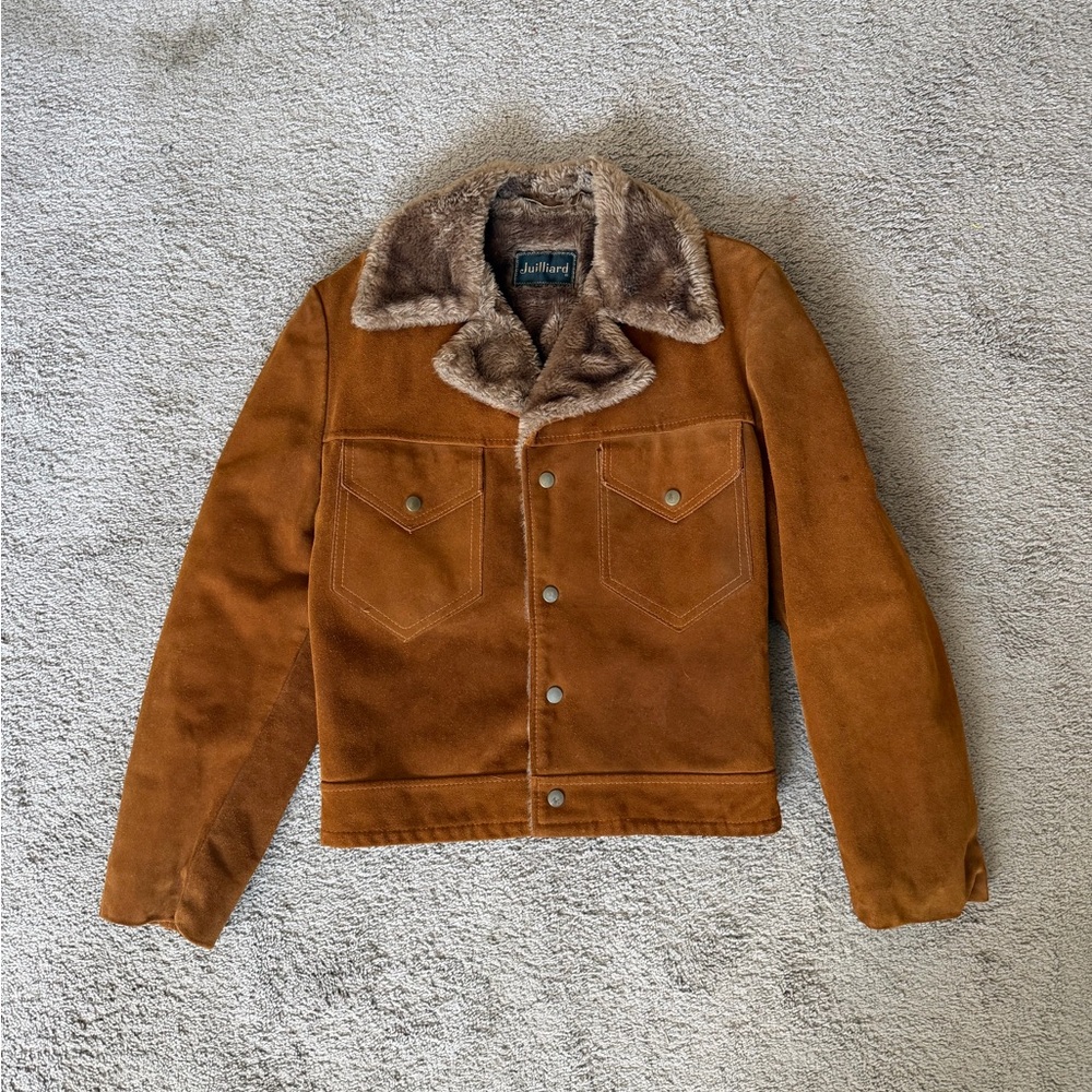 Crazy vintage Juilliard Tan Faux Fur Collar Jacket